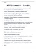 MGCCC Nursing Unit 1 Exam 2025