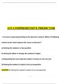 ATI comprehensive predictor 1 Exam Questions and Answers