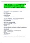 BSNC 5000 MODULE 1 PEDIATRICS ACTUAL EXAM QUESTIONS AND ANSWERS RATED 100 CORRECT 