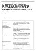 LPQ Certification Exam 2025 Update COMPREHENSIVE FREQUENTLY TESTED QUESTIONS and verified answers WITH RATIONALES&vert;accurate answers&vert;100&percnt; solved&excl;&excl;