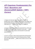 ATI Capstone Fundamentals Pre Test &vert; Questions and Answers&vert;2025 Update &vert; 100&percnt; Correct&period; a charge nurse discovers that a nurse did not notify the provider that a client s condition had changed&period; the charge nurse should identify that the nur