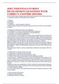 JOEL ESSENTIALS IN ROLE DEVELOPMENT QUESTIONS WITH CORRECT ANSWERS 2025