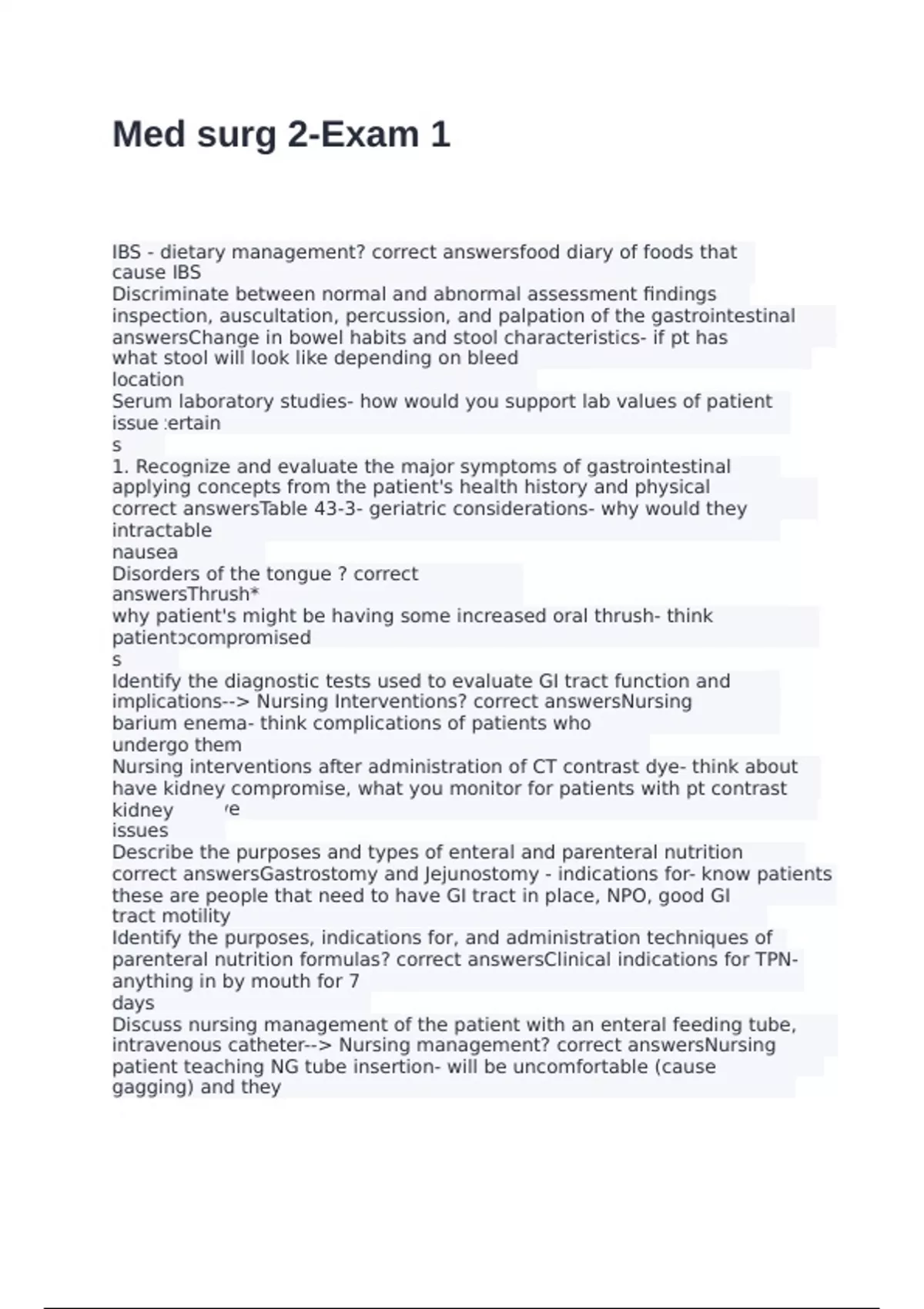 Med surg 2-Exam 1 with 100% correct answers 2025 - Med surg 2-Exa ...