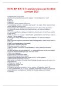 HESI RN EXIT Exam Questions and Verified Answers