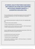 ATI MENTAL HEALTH PROCTORED EXAM BANK |  2025 COMPLETE SOLUTIONS WITH QUESTIONS  AND DETAILED ANSWERS GRADED A+ |  GUARANTEED EXCELLENCE PASS