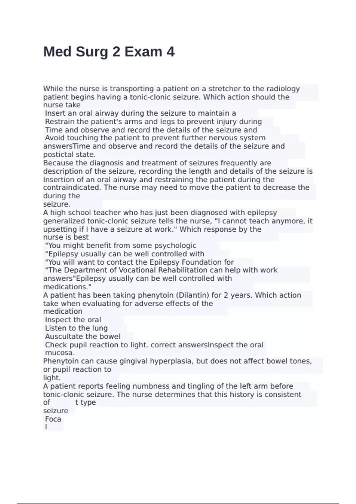 Med Surg 2 Exam with 100% correct answers 2025 - Med Surg 2 Exa - Stuvia US