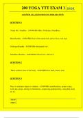 200 YOGA YTT EXAM 1 QUESTIONS AND ANSWERS 2025