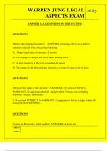 WARREN JUNG LEGAL ASPECTS EXAM QUESTIONS AND ANSWERS 2025