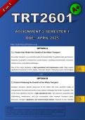 TRT2601 Assignment 2 (Detailed Answers) Semester 1 (2 in 1) - DUE April 2025