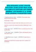 EFDA ENTRANCE LATEST UPDATED 2025&sol;2026  EXAM LATEST REAL EXAM 100&plus;COMPLETE QUESTIONS AND CORRECT ANSWERS 100&percnt; GRADED AT A&plus; SCORE &lpar;SURE ANSWERS&rpar; GUARANTEED PASS&excl;&excl;