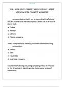 WGU WEB DEVELOPMENT APPLICATIONS LATEST  VERSION WITH CORRECT ANSWERS 