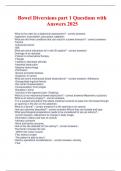 Bowel Diversions part 1 Questions with Answers 2025