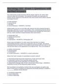 Sociology 101 - Exam 1 Questions with Verified Answers