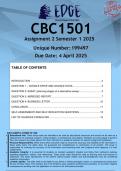 CBC1501 Assignment 2 (ANSWERS) Semester 1 2025 - DISTINCTION GUARANTEED