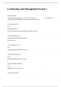 Leadership and Management Exam 1 Practice Questions With Correct Detailed Answers 100&percnt; Verified&period;
