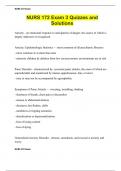 NURS 172 Exam 3 Quizzes and Solutions