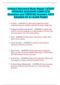 Unitized Structural Body Repair LATEST UPDATED 2025&sol;2026 COMPLETE Questions and VERIFIED Answers 100&percnt; GRADED AT A&plus; SURE PASS&excl;&excl;