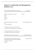 Exam &num;1&colon; Leadership and Management&colon; Module 1 & 2 Comprehensive Questions With 100&percnt; Accurate Answers Graded A&plus;&period;
