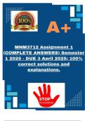 MNM3712 Assignment 1 &lpar;COMPLETE ANSWERS&rpar; Semester 1 2025 - DUE 3 April 2025&period;