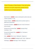 Texas Principles of Real Estate II Final with actual questions and well researched answers from a verified source already graded A&plus;