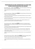 STRAIGHTERLINE CULTURAL ANTHROPOLOGY 101 FINAL EXAM REVIEW UPDATED QUESTIONS AND