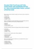 Nevada CNA Final Exam&period;ACTUAL QUESTIONS AND ANSWERS&period;RATED A&plus;&period;100&percnt; GUARANTEED PASS&period;&period;LATEST UPDATED 2025
