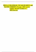 HESI A2 GRAMMAR&comma; VOCAB&comma; READING and MATHS VERSION 2 Exams &vert; 2025 Latest Update Already Graded A&plus; &vert; 100&percnt;Success