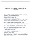 HBI Test &num;2 Questions With Correct Answers