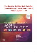Test Bank for Robbins Basic Pathology 11th Edition by Vinay Kumar&comma; Abul K&period; Abba Chapters 1 - 24&period;pdf 9780323790185