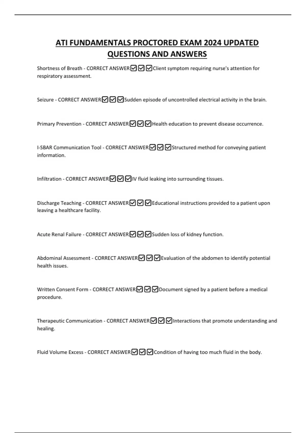 ATI FUNDAMENTALS PROCTORED EXAM 2024 UPDATED QUESTIONS AND ANSWERS ...