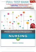             FULL TEST BANK For Effective Leadership and Management in Nursing 9th Edition by Eleanor Sullivan  Latest Update Graded A&plus;     