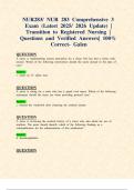 NUR283&sol; NUR 283 Comprehensive 3 Exam &lpar;Latest 2025&sol; 2026 Update&rpar; &vert; Transition to Registered Nursing &vert; Questions and Verified Answers&vert; 100&percnt; Correct- Galen