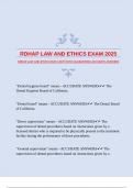 RDHAP LAW AND ETHICS EXAM 2025 WITH GUARANTEED ACCURATE ANSWERS