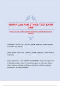 RDHAP LAW AND ETHICS TEST EXAM 2025 WITH GUARANTEED ACCURATE ANSWERS
