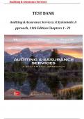 TEST BANK FOR AUDITING ASSURANCE SERVICES A SYSTEMATIC 10TH EDITION QUESTIONS WITH CORRECT DETAILED ANSWERS VERIFIED A&plus;