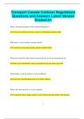 Transport Canada Collision Regulations Questions and Answers Latest Version  Graded A&plus;