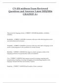 CS 424 midterm Exam Reviewed  Questions and Answers Latest 2025&sol;2026  GRADED A&plus; 