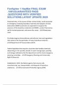 Firefighter 1 HazMat FINAL EXAM &period;100&percnt;GUARANTEED PASS &period;QUESTIONS WITH VERIFIED SOLUTIONS&period;LATEST UPDATE 2025