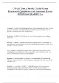 CS 424 Test 1 Study Guide Exam  Reviewed Questions and Answers Latest  2025&sol;2026 GRADED A&plus;