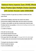 National Home Inspector Exam &lpar;NHIE&rpar; Whole  House Practice Quiz Multiple Choices Questions  with Correct Answers Latest 2025&sol;2026 