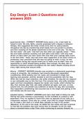 Exp Design Exam 2 Questions and answers 2025&period;