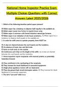 National Home Inspector Practice Exam  Multiple Choices Questions with Correct  Answers Latest 2025&sol;2026