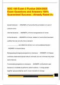 SOC 100 Exam 2 Purdue 2024&sol;2025  Exam Questions and Answers 100&percnt;  Guaranteed Success &vert; Already Rated A&plus;