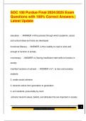SOC 100 Purdue Final 2024&sol;2025 Exam  Questions with 100&percnt; Correct Answers &vert;  Latest Update