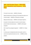 SOC 100 &lpar;Purdue&rpar; Exam 1 2024&sol;2025  Exam Questions and Answers &vert; 100&percnt;  Pass 
