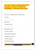 TAX 4001 EXAM 1 QUESTIONS&vert; WITH  ALREADY SOLVED CORRECTLY  ANSWERS&excl;&excl; &vert; ASSURED SUCCESS