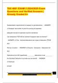 TAX 4001 EXAM 2 2024&sol;2025 Exam  Questions and Verified Answers &vert;  Already Graded A&plus;
