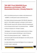 TAX 4001 Final 2024&sol;2025 Exam  Questions and Answers 100&percnt;  Guaranteed Success &vert; Already Rated A&plus;