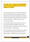 Tax 4001 Final - Study Guide 2024&sol;2025  Exam Questions Marking Scheme New  Update &vert; A&plus; Rated 