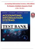 Solution Manual for Accounting Information Systems 16th Edition by Romney&semi; Steinbart&semi; Summers&semi; Wood&comma; All 1-24 Chapters Covered &comma;Latest Edition